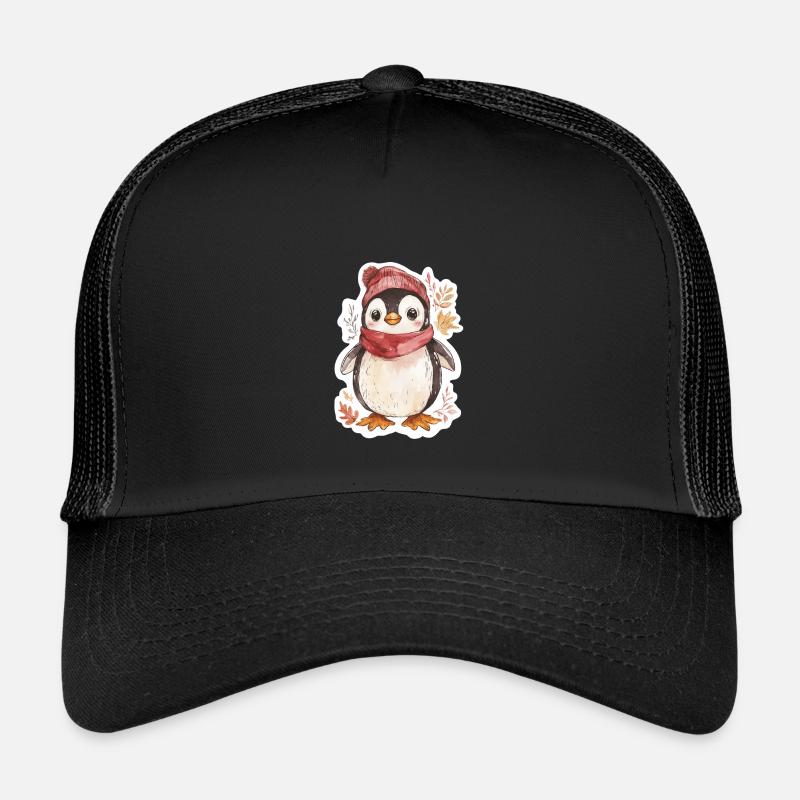 Pinguin - Kinder Trucker-Cap - Schwarz/Schwarz