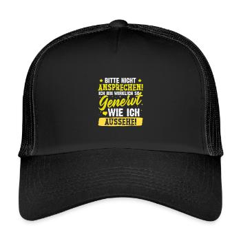Malle NICHT ANSPRECHEN Mallorca Party Lustig - Kinder Trucker-Cap - Schwarz/Schwarz - Vorne