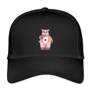 Pig Poker Jeu de cartes de poker - Casquette trucker enfant - noir/noir - Devant