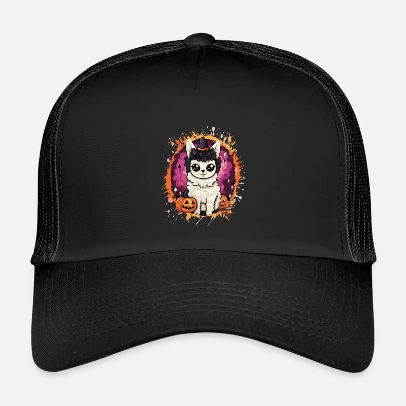 Llama Witch in Halloween Magic Kids’ Trucker Cap