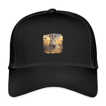 Zèbres Zèbre - Casquette trucker enfant - noir/noir - Devant