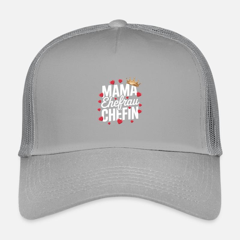  Mama Ehefrau Chefin Krone Herzen Spruch Muttertag Kinder Trucker-Cap