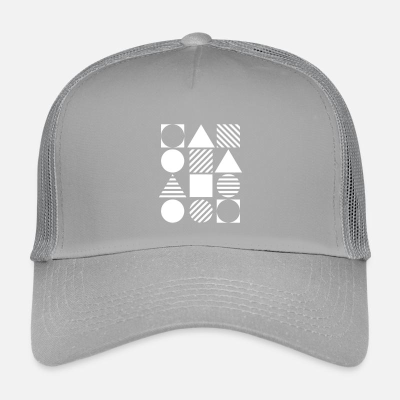 Geometric Grid in Black and White Kids’ Trucker Cap
