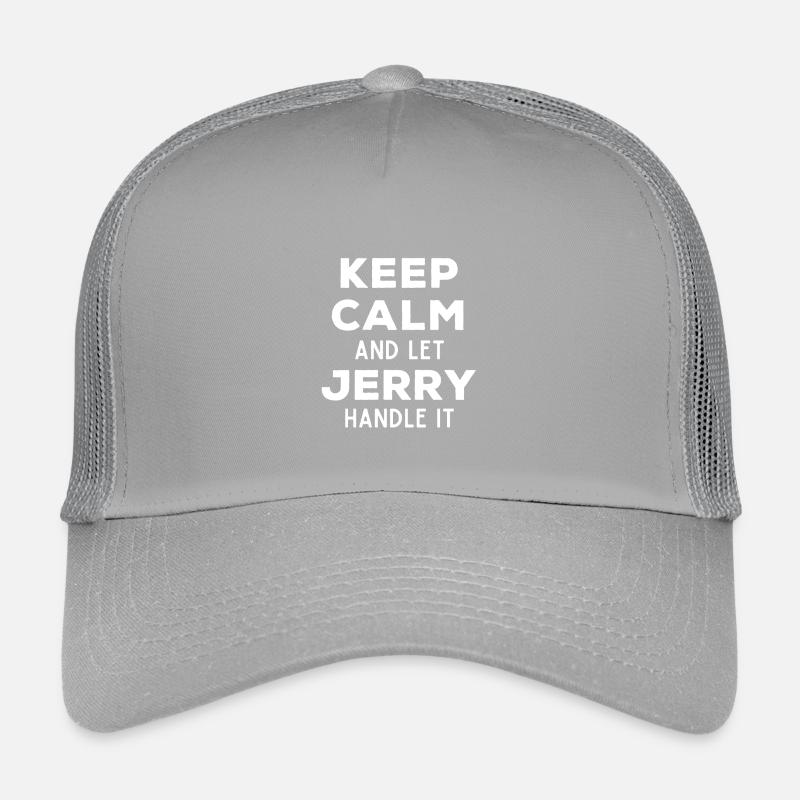Keep Calm Let Jerry Fix It Funny Saying Kids’ Trucker Cap