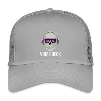 Crâne Neon Vibe Check – Skull Edition - Kinder Trucker-Cap - Hellgrau - Vorne
