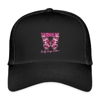 Birthstone Tourmaline October - Kids’ Trucker Cap - black/black - Front
