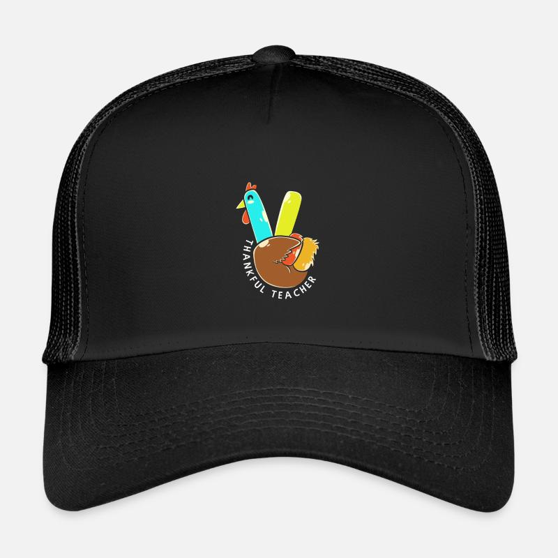 Thanksgiving Lehrerin Lehrer - Kinder Trucker-Cap - Schwarz/Schwarz