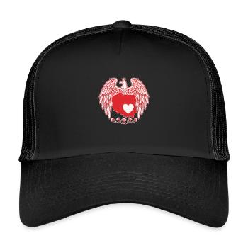 Conception de la carte du cœur de l’aigle polonais - Casquette trucker enfant - noir/noir - Devant