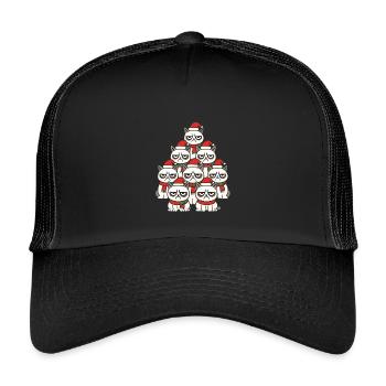  Grumpy Christmas Cats – Lustiges Katzen - Kinder Trucker-Cap - Schwarz/Schwarz - Vorne