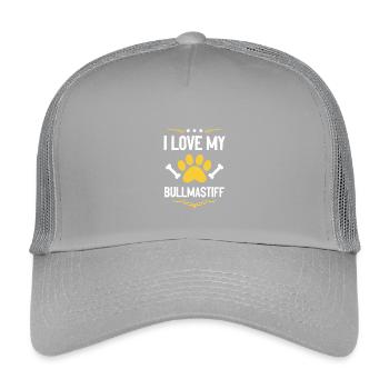 Ich liebe Bullmastiff - Kinder Trucker-Cap - Hellgrau - Vorne