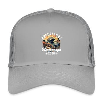 Kreuzfahrt West Europa 2026 - Kinder Trucker-Cap - Hellgrau - Vorne