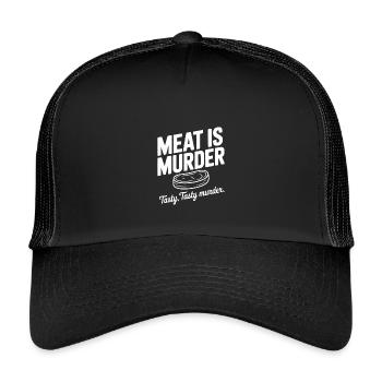 Meat is Murder Tasty Tasty Murder - Kids’ Trucker Cap - black/black - Front