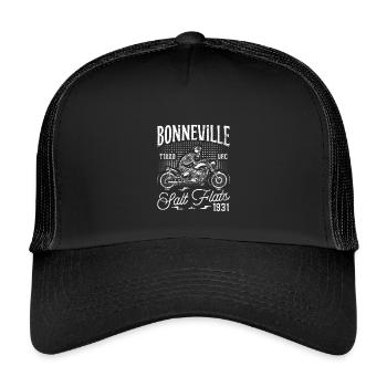 Bonneville Salt Flats Motorrad Geburtstag 1931 - Kinder Trucker-Cap - Schwarz/Schwarz - Vorne