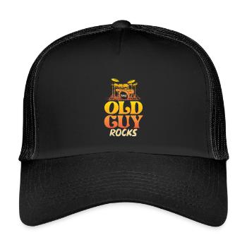Old Man Rocks Drums - Kids’ Trucker Cap - black/black - Front