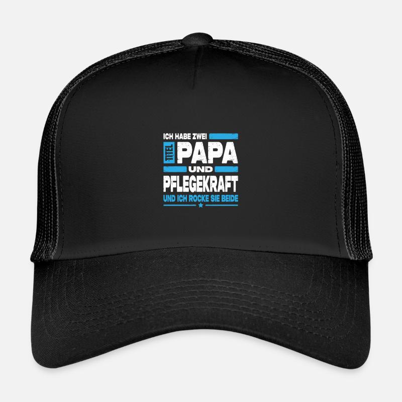 Papa und Pflegekraft - Kinder Trucker-Cap - Schwarz/Schwarz