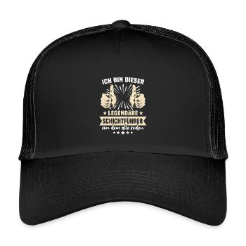 Dictons du chef d’équipe - Casquette trucker enfant - noir/noir - Devant