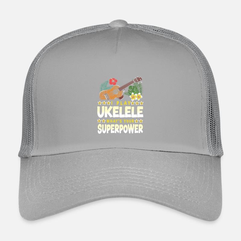 Hawaiian Ukulele Uke I Play Kinder Trucker-Cap