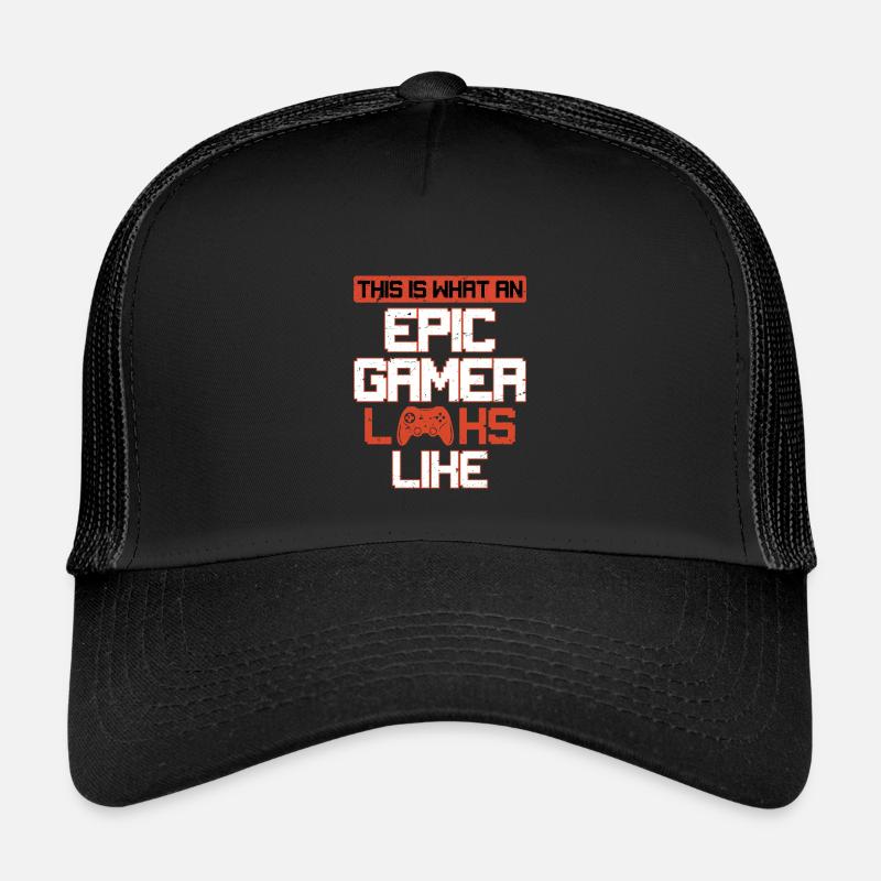 This Is What An Epic Gamer Looks Like Console  - Kinder Trucker-Cap - Schwarz/Schwarz