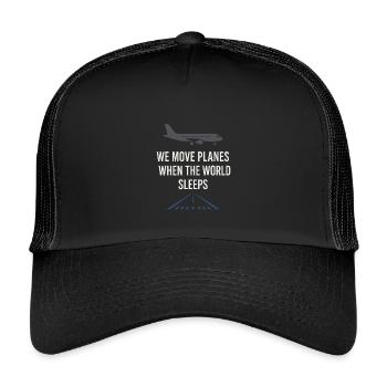 night shift ramp of the ground staff at the - Kids’ Trucker Cap - black/black - Front