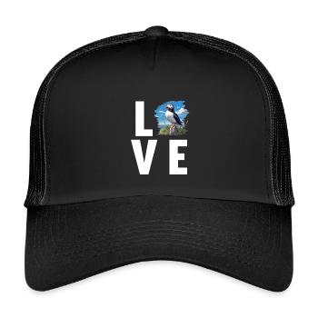 Puffin Papageientaucher - Kinder Trucker-Cap - Schwarz/Schwarz - Vorne