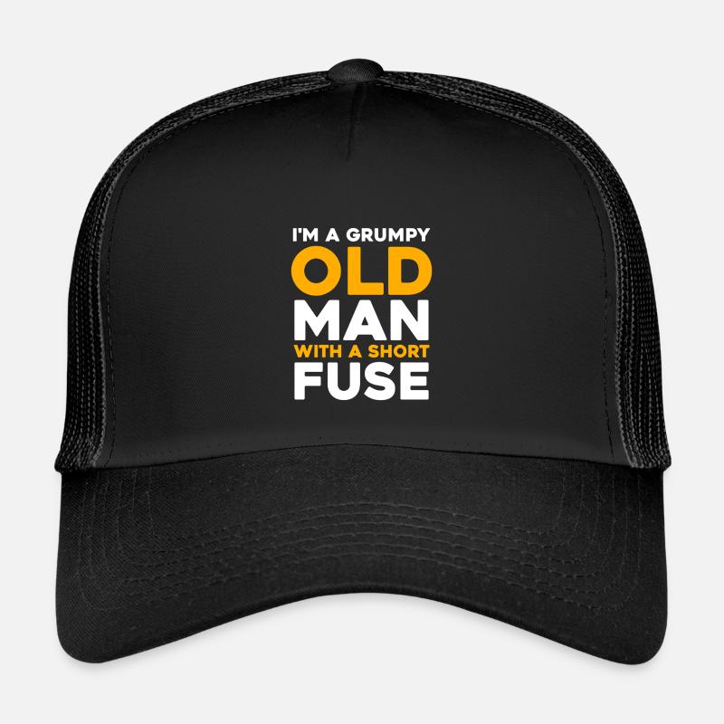 Grumpy Old Man with a Short Fuse - Kids’ Trucker Cap - black/black