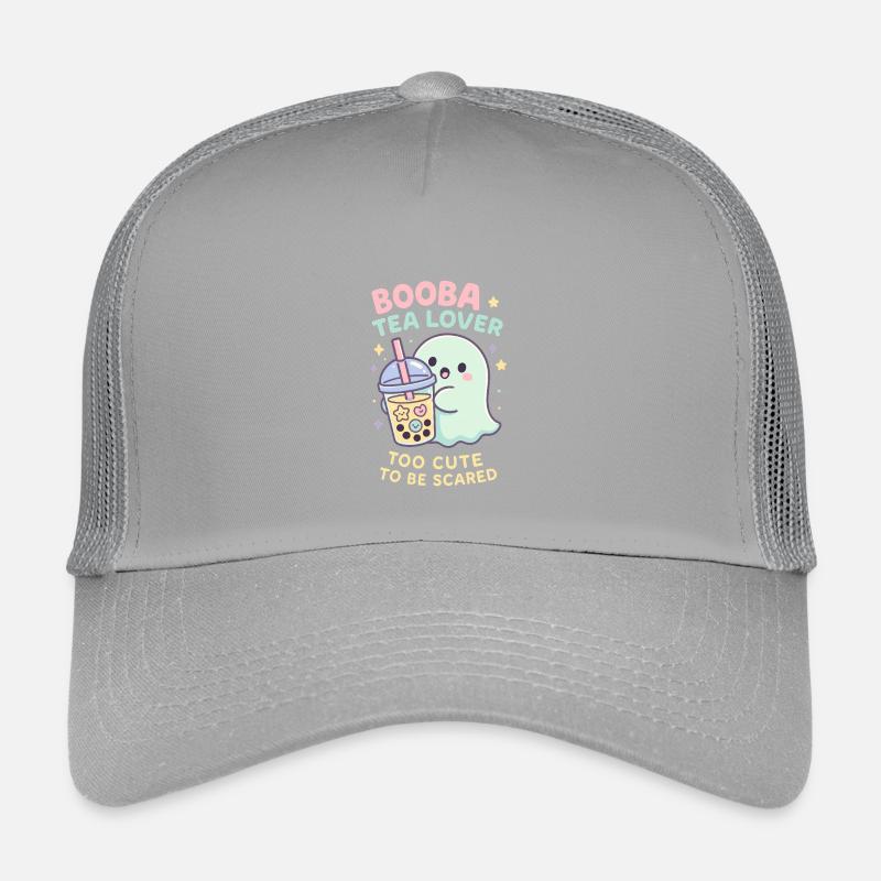 Bubble Tea Ghost, Cute Boba Lover Kids’ Trucker Cap