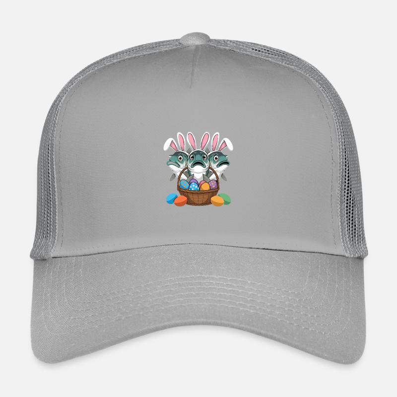 Funny Easter Fish with Bunny Ears and Colorful Kids’ Trucker Cap