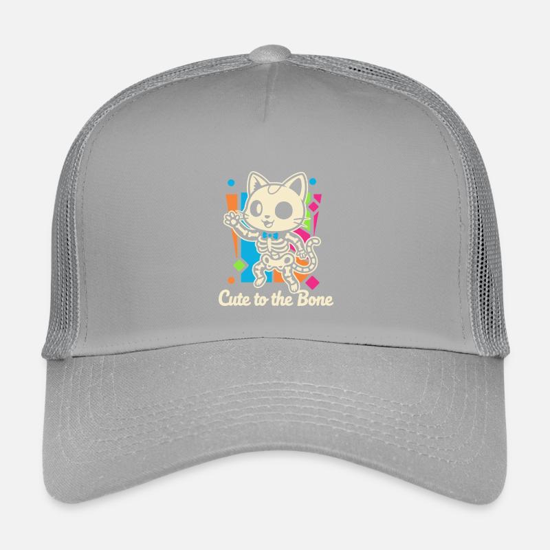 Cat Skeleton Motif Purr Kids’ Trucker Cap