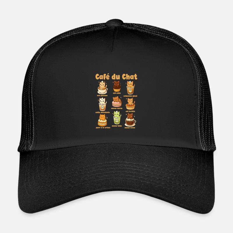 Café Du Chat Süßes Katzen-kaffee-wortspiel Kinder Trucker-Cap