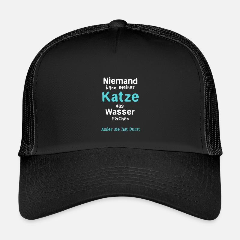 Katze Wasser reichen - Kinder Trucker-Cap - Schwarz/Schwarz