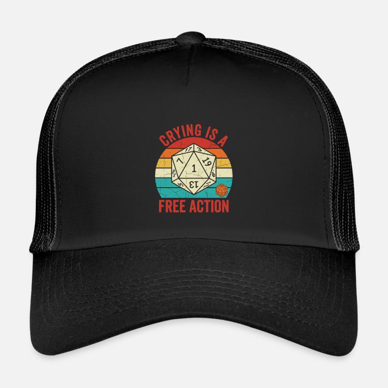 Pleurer est une action gratuite – Conception de jeux de rôle sur table Casquette trucker enfant