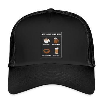 Édition mondiale de Coffee Language - Casquette trucker enfant - noir/noir - Devant