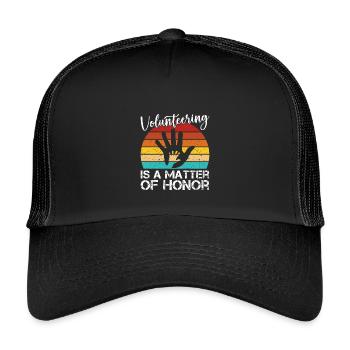 L’appréciation des bénévoles est une question d’honneur - Casquette trucker enfant - noir/noir - Devant