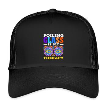Stained Glass Art Stained Glass Artist - Kids’ Trucker Cap - black/black - Front