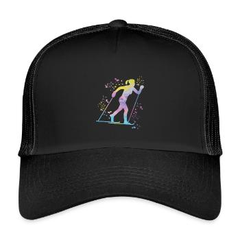 Cross-country skiing Cross-country skiing - Kids’ Trucker Cap - black/black - Front