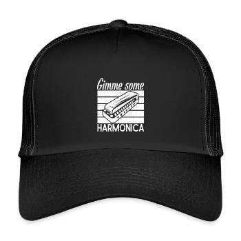 Musicien d’harmonica Donne-moi un peu d’harmonica - Casquette trucker enfant - noir/noir - Devant