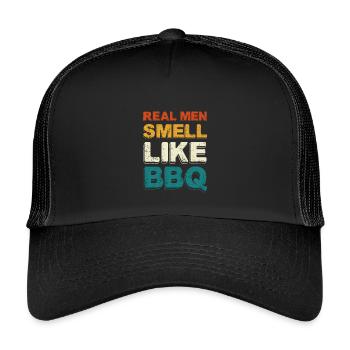 Real Men Smell Like BBQ - Kinder Trucker-Cap - Schwarz/Schwarz - Vorne
