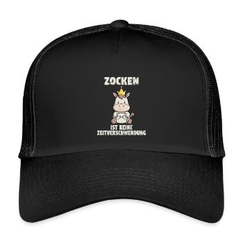 Gamble Gamble Gamble - Kids’ Trucker Cap - black/black - Front