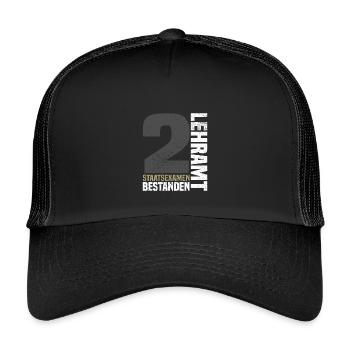 2. Staatsexamen Lehramt - Kinder Trucker-Cap - Schwarz/Schwarz - Vorne