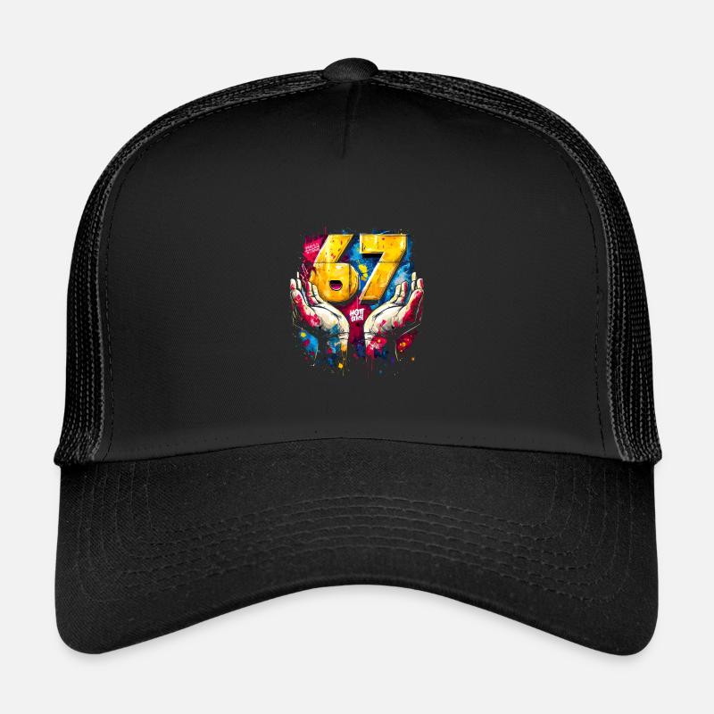 6 7 Mème du graffiti - Casquette trucker enfant - noir/noir