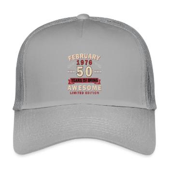 50th Anniversary – Year – February 1976 - Kids’ Trucker Cap - light grey - Front