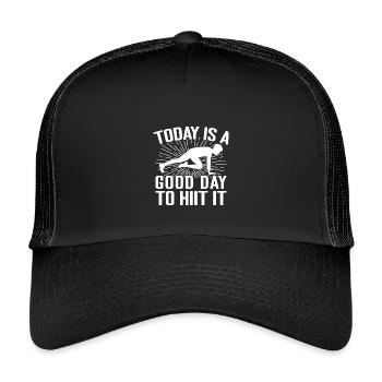 Gym Junkies Today A Good Day To Hiit Calisthenics - Kinder Trucker-Cap - Schwarz/Schwarz - Vorne