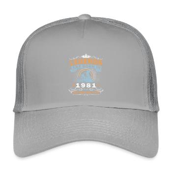 Naissance du motard vintage en 1981 - Casquette trucker enfant - gris clair - Devant