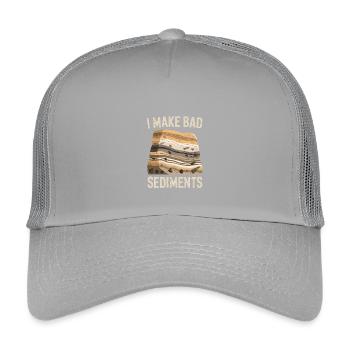  I Make Bad Sediments Lustiger Geologie Spruch für - Kinder Trucker-Cap - Hellgrau - Vorne