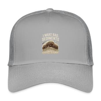  I Make Bad Sediments Lustiger Geologie Spruch für - Kinder Trucker-Cap - Hellgrau - Vorne