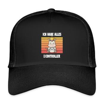 Conception d’animaux de jeu - Casquette trucker enfant - noir/noir - Devant