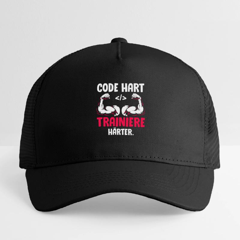 Coder CODE HARD TRAIN HARDER Funny Kids’ Trucker Cap
