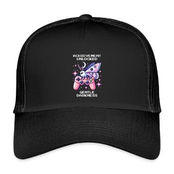 Sanfte Dunkelheit freigeschaltet | Soft Goth - Kinder Trucker-Cap - Schwarz/Schwarz - Vorne
