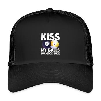 Humour de billard : Duo Lucky Balls - Casquette trucker enfant - noir/noir - Devant