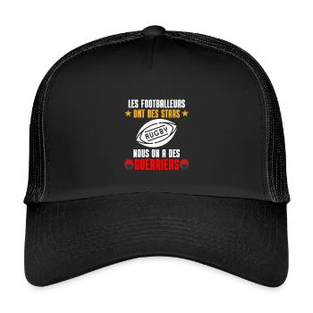 Rugby Guerriers vs Stars - Casquette trucker enfant - noir/noir - Devant